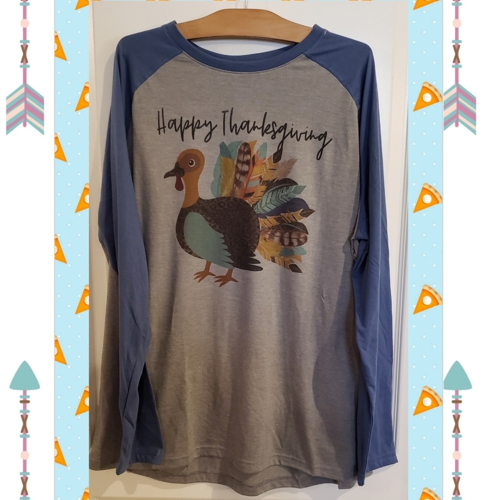Custom Thanksgiving shirt with blue